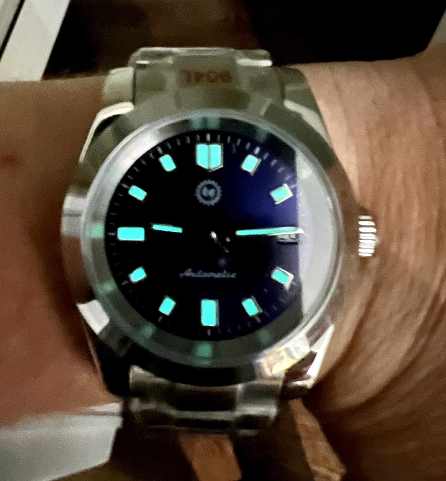 39mm Automatic Watch with NH35, Datejust Style Case, Blue Sunburst Dial, Oyster Bracelet