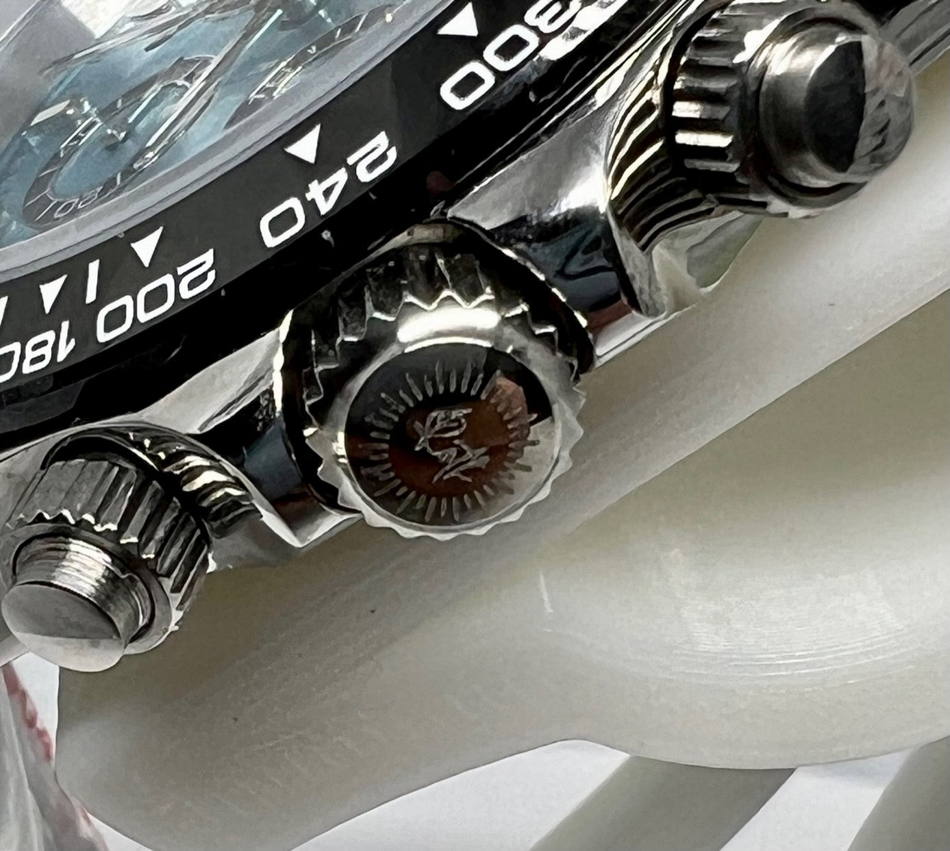 40mm Ice Blue "Daytona" -Style Chronograph Watch w/ VK63 Movement, Stainless Steel Oyster-Style Bracelet