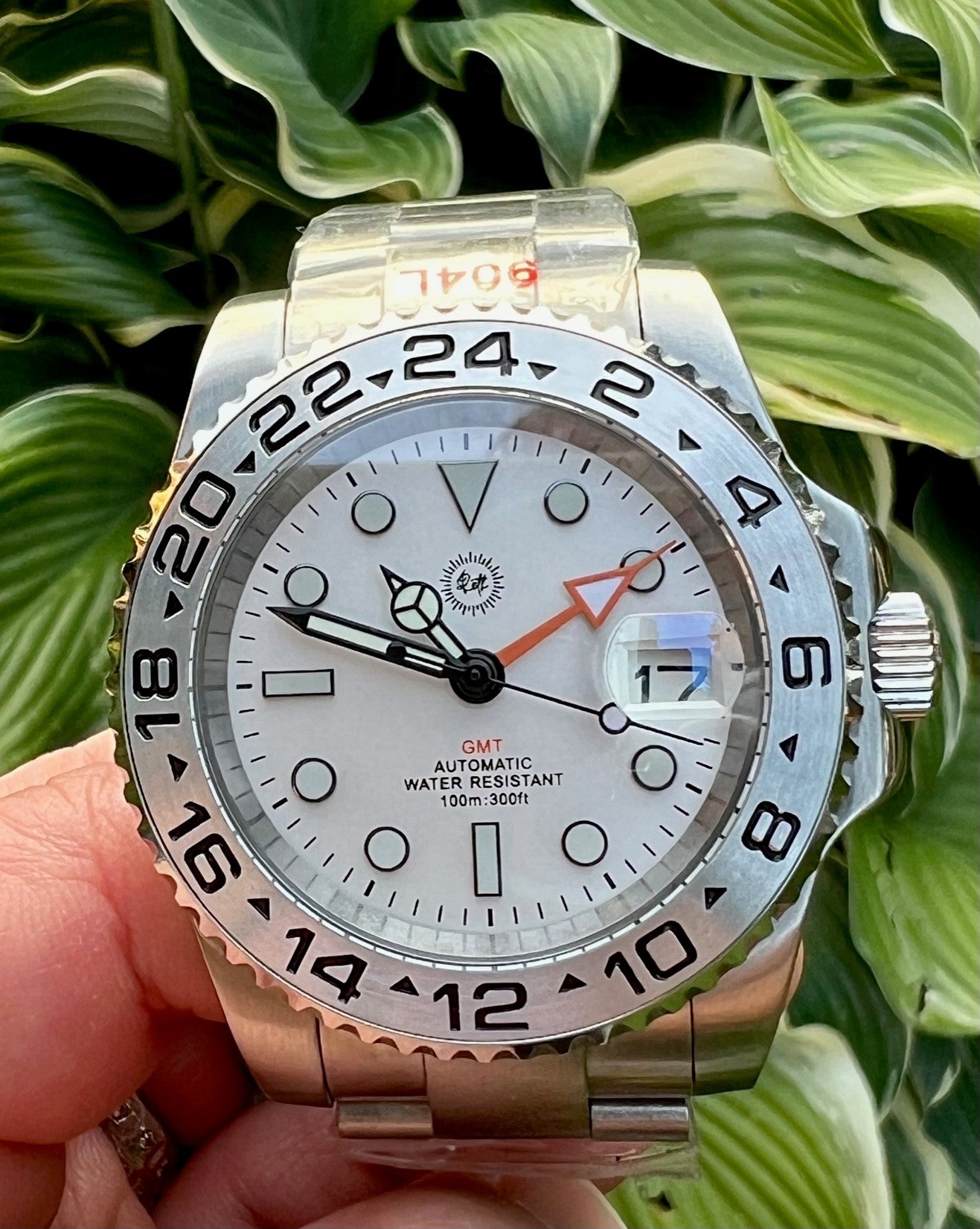 Polar White - "Explorer II" style GMT Automatic Watch w/ N34 Movement, Stainless Steel Bracelet